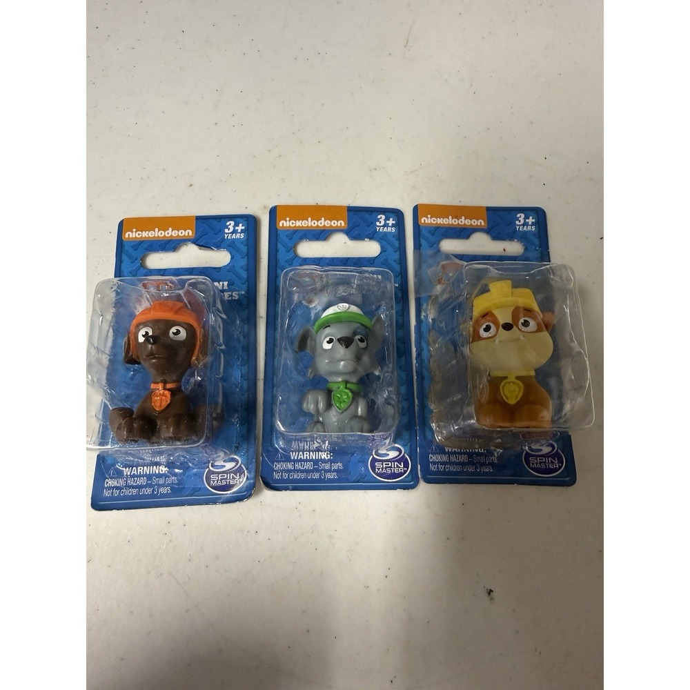 Nickelodeon Paw Patrol Mini Figure Lot of 3- ZUMA RUMBLE ROCKY - Brand New